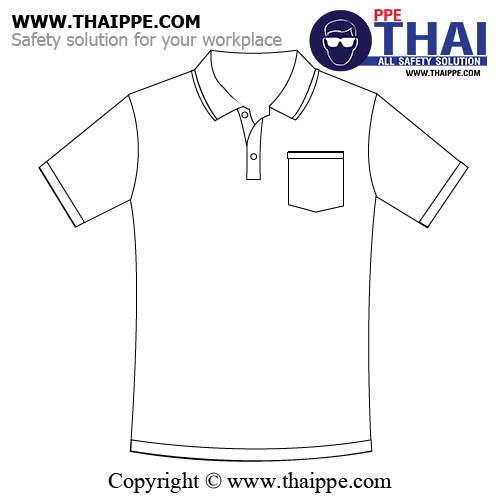  เสื้อ POLO-ผู้ชาย แบบมีกระเป๋าหน้าอกซ้าย ผ้า TK