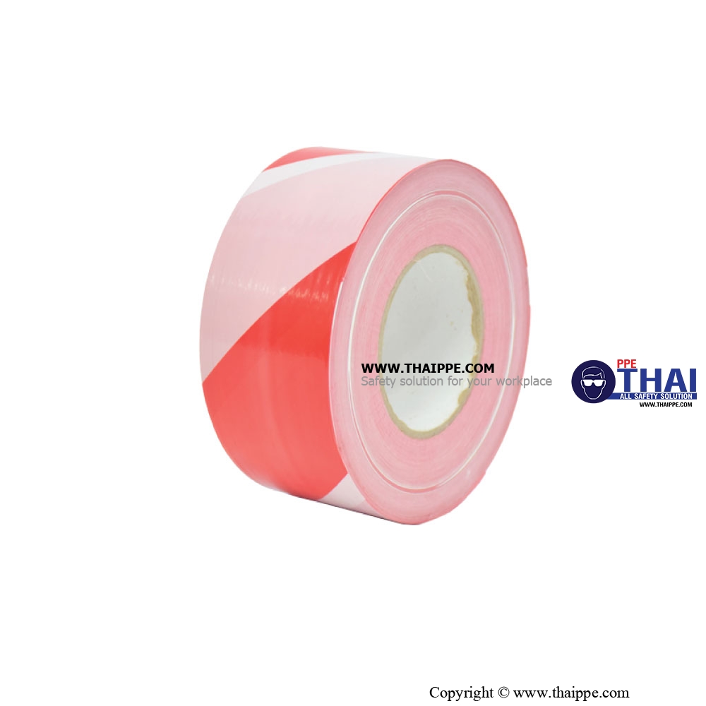 ยูโรเทป 75 mm x 500 m.  สี : ขาว/แดง BESTSAFE